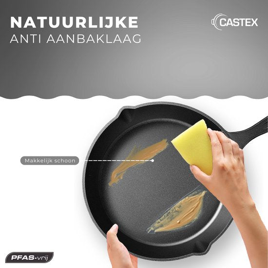 Castex Cast Iron Pan Tri-Set - Gusseisenpfanne - Bratpfanne - Bratpfannenset - BBQ - Pfannen - Pfannenset - Induktion