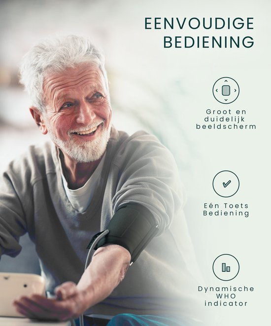 Bintoi® BX300 - Oberarm-Blutdruckmessgerät - Herzfrequenzmessgerät - Inkl. Aufbewahrungstasche und Batterien - 2 Benutzer