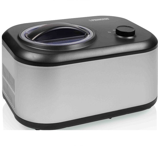 Princess 282608 – Eismaschine mit Kompressor – Mit eigenem Gefrierfach – 1 Liter – Schwarz/Grau