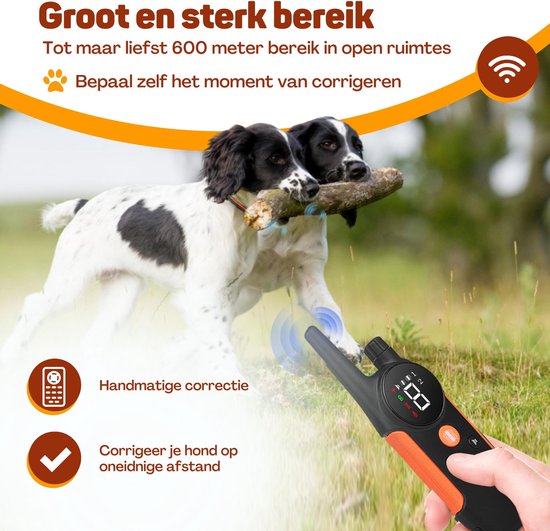 Vulpes Goods® - Anti-Bell-Halsband Pro mit Fernbedienung - Anti-Bell-Gerät - 3-in-1-Trainingshalsband - kein Schock - Erziehungshalsband für kleine & große Hunde - wasserdicht - wiederaufladbar - Vibration & Audio