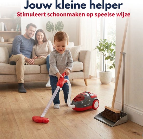 Dirt Devil Spielzeugstaubsauger mit Schlauch – mit Soundeffekten und wirbelnden Partikeln – kabelloses Reinigungsspielzeug für Jungen und Mädchen ab 3 Jahren – 88 x 15 x 12,5 cm – Rot/Grau