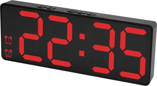 Nuvance Digitaler Wecker - Digitaluhr - Wecker für Kinder & Erwachsene - Reisewecker - Schlafzimmer - Led Wecker Digital - Rot
