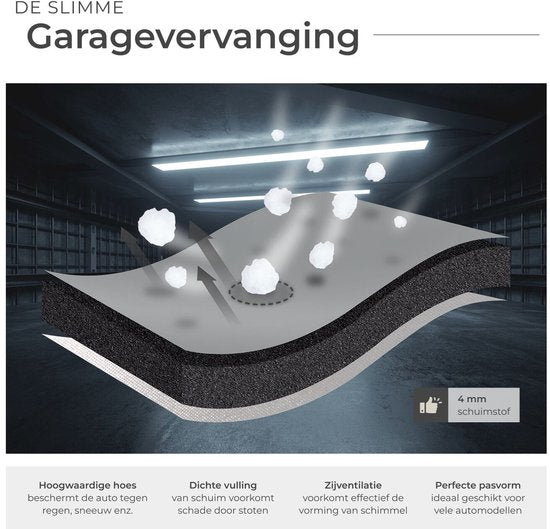 tectake® Car Cover - Outdoor Autosegel - Hagelschutz - Wasserdichte Decke mit 3 verstellbaren Gurten - Atmungsaktiv - Autoschutzdecke mit Aufbewahrungstasche - Kompatibel mit vielen Modellen - Größe (LxBxH) 520 x 185 x 145 cm - Für SUV oder Van