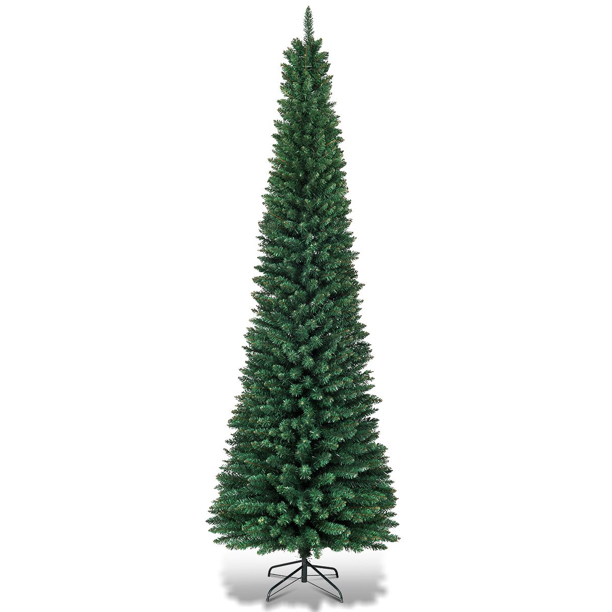 Coast Pencil Weihnachtsbaum 270 cm Grün - schlanker künstlicher Weihnachtsbaum mit Metallständer - 1500 Zweige