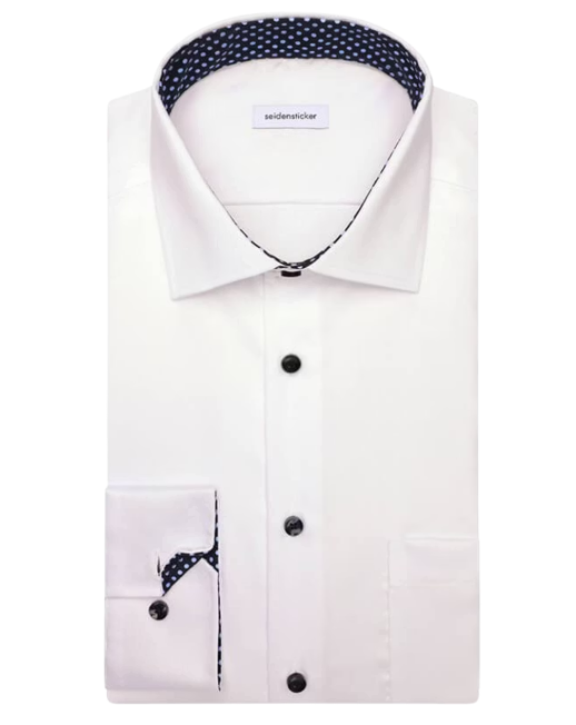 Seidensticker Herrenhemd Weiß - Slim Fit - New Kent Kragen - Größe 40 - Extra lange Ärmel