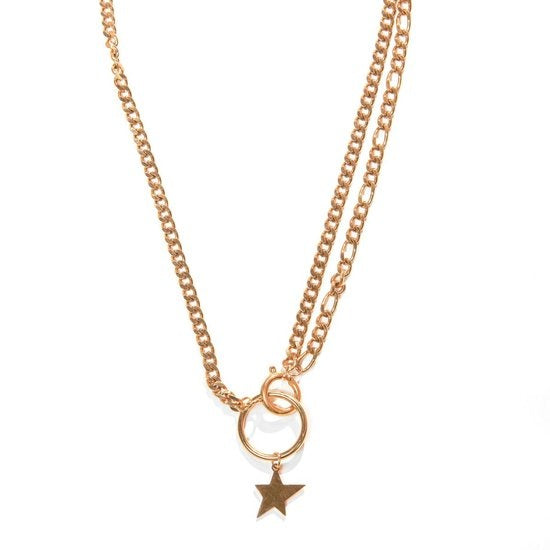 Laura Ferini Damenhalskette Stella Gold - Goldfarbene Gliederkette mit Stern - 18K Gelbgold vergoldet - Halskette - Halskette - Schmuck - Accessoires - Damenhalskette mit Anhänger