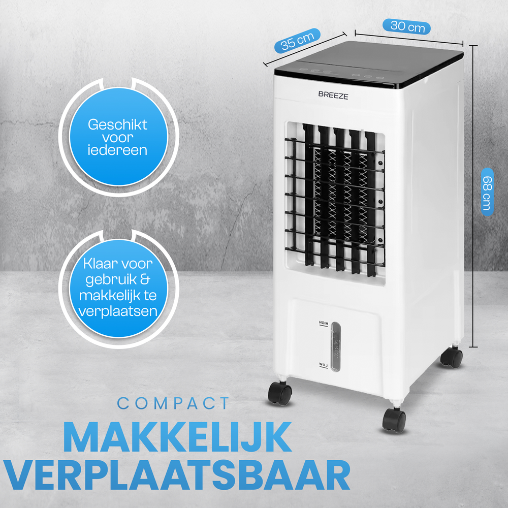 Breeze Mobile Air Conditioner 2.0 - 10.000 BTU - 35 x 30 x 68 cm - Weiß
