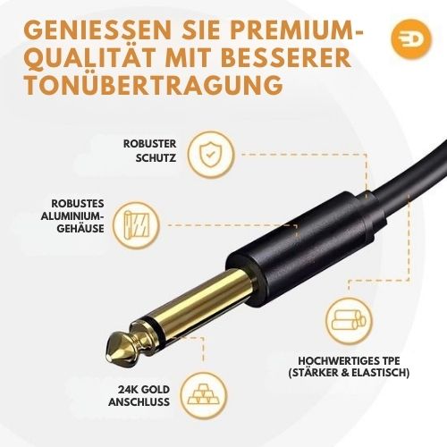 Drivv. - Premium XLR-Kabel - XLR-Stecker -  auf 6,35 mm Klinkenstecker - 3 Meter