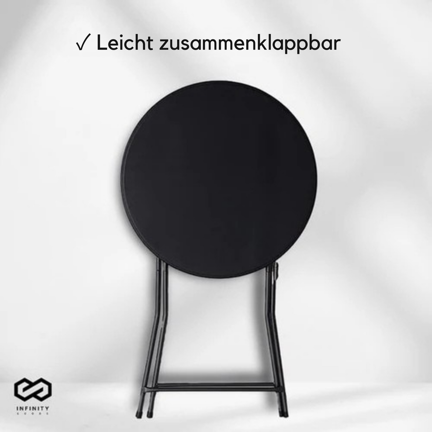 Infinity Goods - Stehtisch- 2er Set - 80cm x 110cm - zusammenklappbar - Schwarz