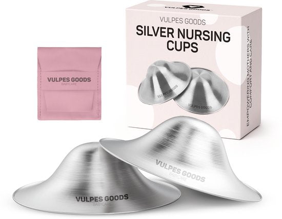 Vulpes Goods® Babycare Silver Nipple Caps - Stillhütchen - 999 Reines Silber - Hypoallergen & Wiederverwendbar - inkl. Aufbewahrungsbox - Größe M