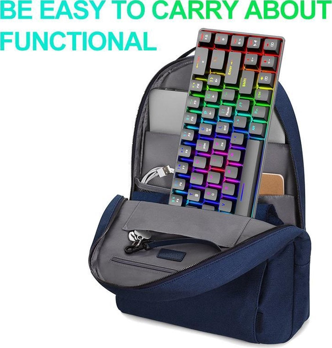 ZIYOU LANG T8 RGB Mechanische 68Tasten Gaming-Tastatur - Windows/Mac Spiele-Tastatur - Brauner Schalter - QWERTY - Mechanische Tastatur - Schwarz