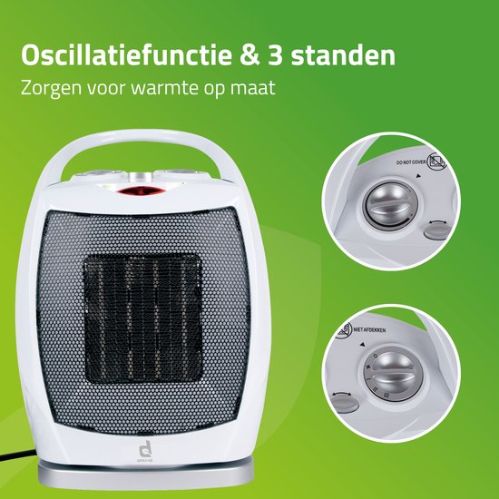Bo-Camp - Keramische Heizung - Oszillierend - 450/900/1500 Watt