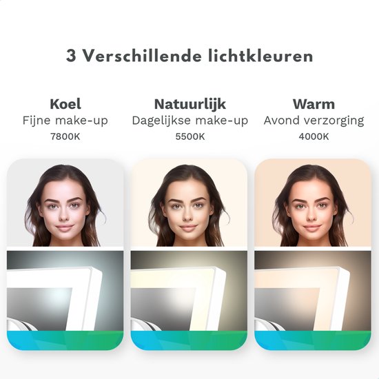 Mirlux Make Up Hollywood Spiegel mit Beleuchtung (44x30cm) Vision - Dimmbare LED-Lampe Licht - Schwarz