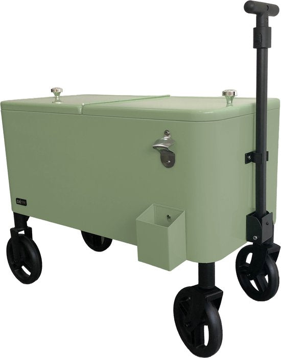 AXI Cooler Go Handwagen in Grün – Handwagen – Kühlbox mit Rädern – 76 l Fassungsvermögen – Kühlbox mit Ablasshahn
