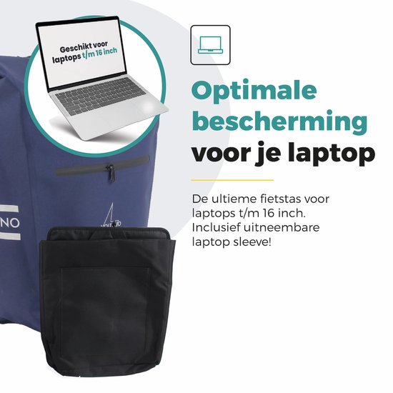 Voltano Luxe E-Bike Gepäcktasche 28L - Marineblau - Gepäckträgertasche mit Laptop-Fach - 100% wasserdicht - mit Schultergurt
