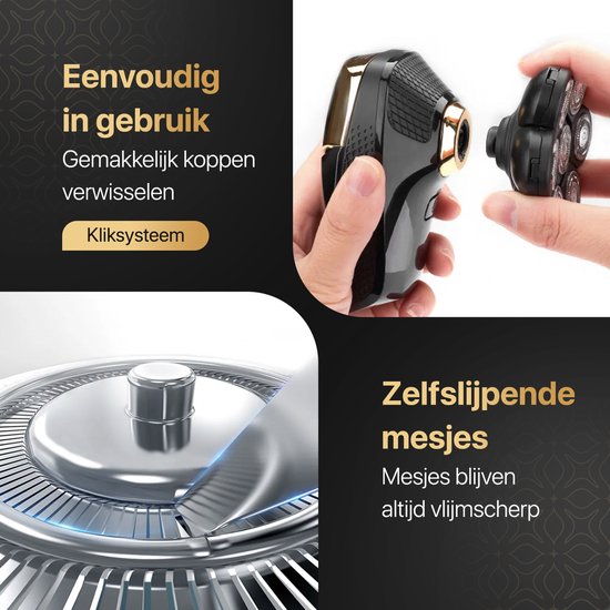 Wellshave 5 in 1 Shaver Men Deluxe - Gesichts- und Kopfrasierer - Nass- und Trockenrasierer - Nasentrimmer - Schädelrasierer