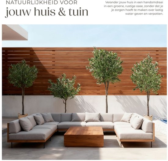 tectake® - Künstlicher Olivenbaum Oleand - Mediterrane Kunstpflanze mit realistischen Blättern und Oliven - Pflegeleicht und vielseitig einsetzbar - Inklusive stabilem Blumentopf - Höhe: 150 cm