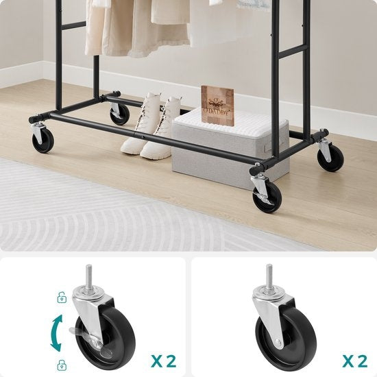 O'DADDY - Kleiderständer - auf Rollen - Metall - Schwarz