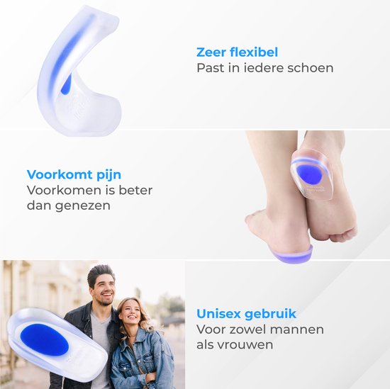 Nuvance - Fersensporn Orthesen - Fersenschoner - Einlagen - Fersensporn - 2 Stück für Größe 39-45 - Blau