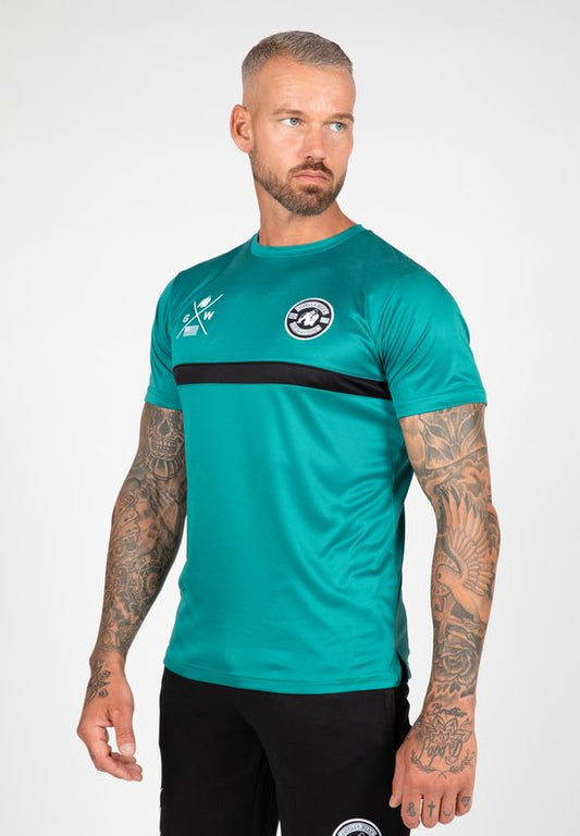 Gorilla Wear Vernon T-Shirt – Grün/Blau – 2XL