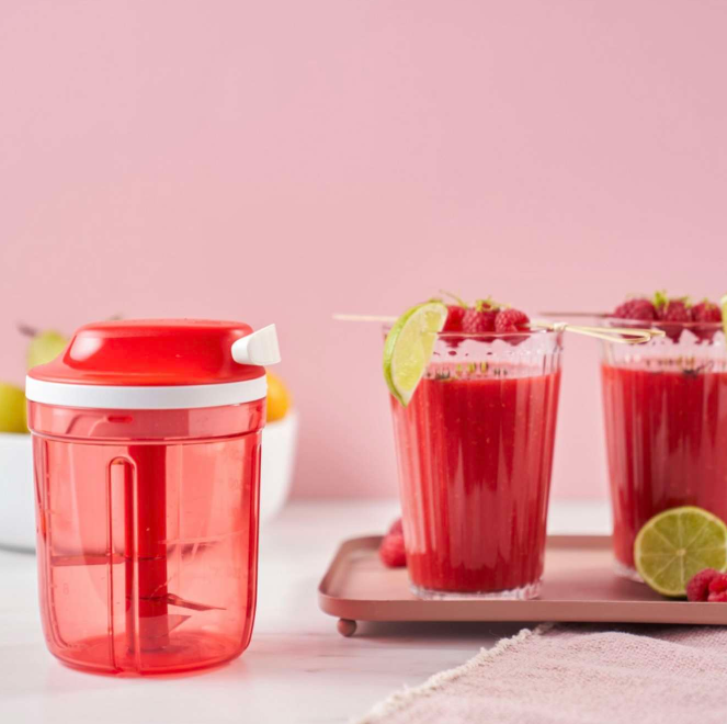Tupperware SuperSonic Chopper Medium – 730 ml – 3 Klingen – Rot