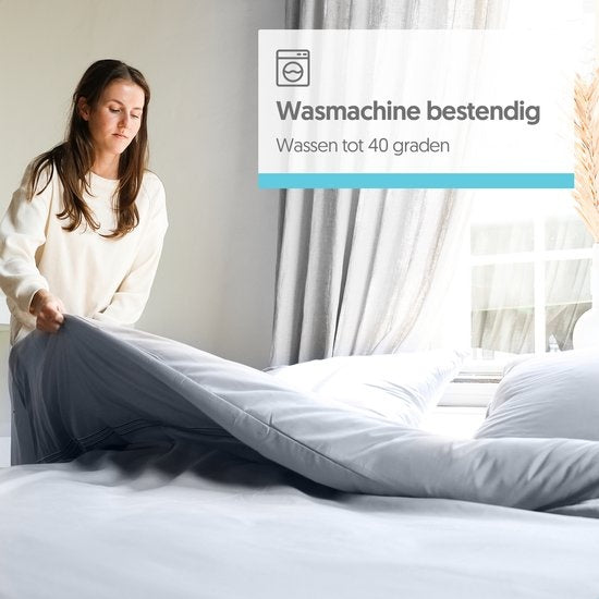 Dreamlab Dekbedovertrek set - 240 x 200/220 cm - Beddengoed met kussensloop - Twee persoons - Vier seizoenen - Microvezel - Stone Gray