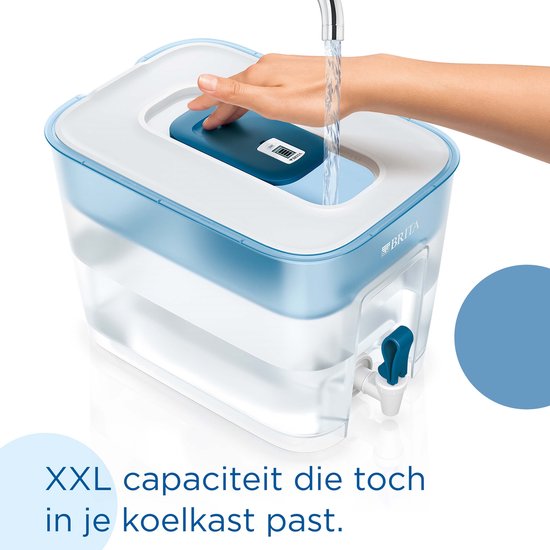 BRITA – Wasserfilterkanne – Flow Cool – Wasserfilter – Wasserspender – 8,2 l – Blau – inkl. 1 MAXTRA PRO ALL-IN-1-Filterkartusche