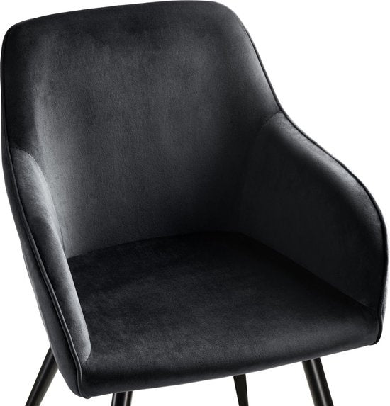 tectake - Stuhl - Esszimmerstuhl - Marilyn Samtoptik schwarz - 403663
