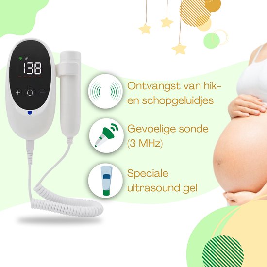 Gatson Premium Doppler - Inklusive E-Book und Doppler-Gel, USB wiederaufladbar - Doppler Baby - Baby-Herz-Monitor - Baby-Dusche-Geschenk - Schwangerschaft