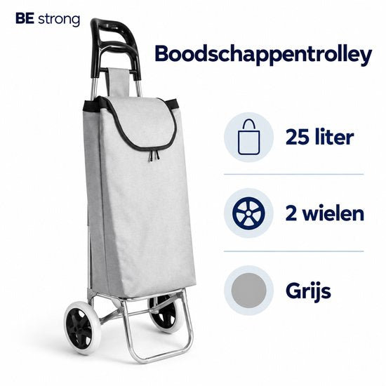 BE strong Einkaufswagen 25 l – 2 Räder – Grau