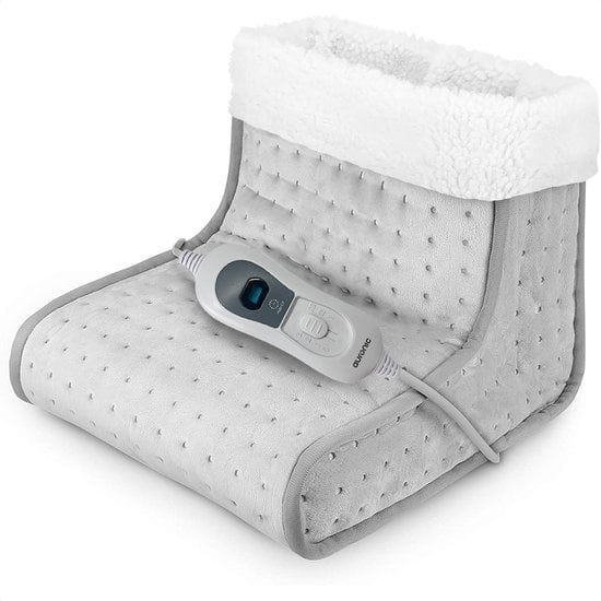 Auronic Elektrischer Fußwärmer - mit Timer und Ãœberhitzungsschutz - 100W - Erwachsene - Grau