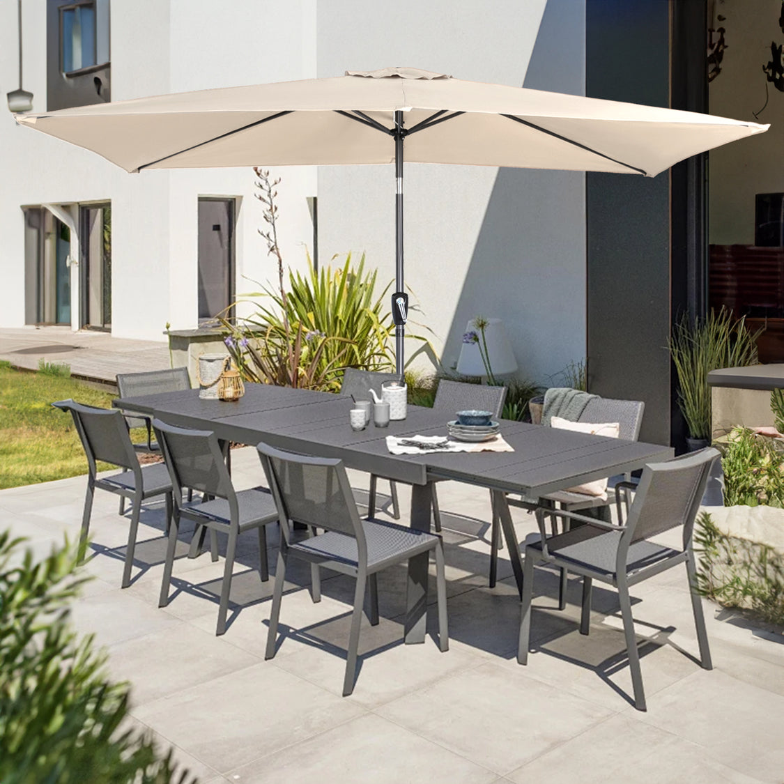 Angel Living Sonnenschirm - 3 x 2 m - Rechteckig - Beige