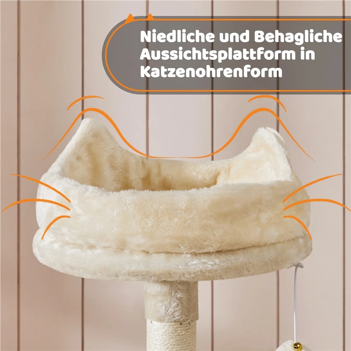 Yaheetech Katzenpfosten XXL mit 3 Aussichtsplattformen - Ausgestattet mit 2 Katzenhöhlen und Kratzbrett und Anti-Kipp-System - Für Haushalte mit mehreren Katzen - Beige Plüsch und Sisal - 55,5 x 55,5 x 175 cm