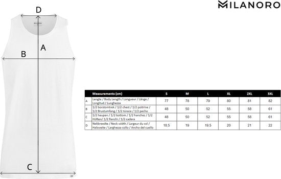 Milanoro - 5er-Set Herren-Unterhemden in Überlänge - Weiß - L