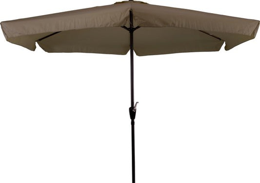 CUHOC Sonnenschirm mit Volants – Taupe-farbener Sonnenschirm – Stabsonnenschirm – 3-Meter-Sonnenschirm – Sonnenschirm mit Windrad – 6-eckiger Sonnenschirm – Leicht einzudrehender Sonnenschirm