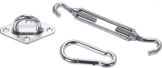 Ambiance Zubehör für Schattentuch - Karabiner/Spannmutter/Platte