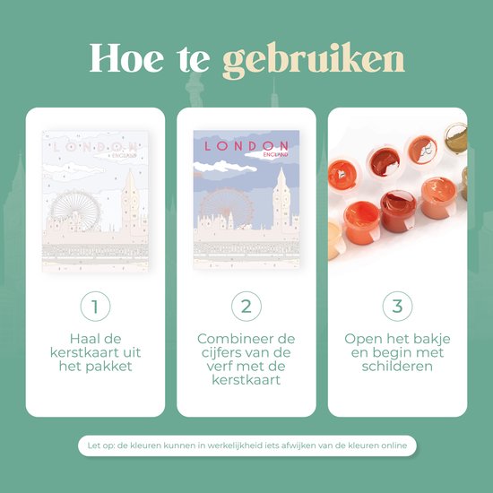 Rubye® Mini Malerei auf Nummer - New York - Inklusive Farbe und Pinsel - Erwachsene & Kinder - 15x20cm