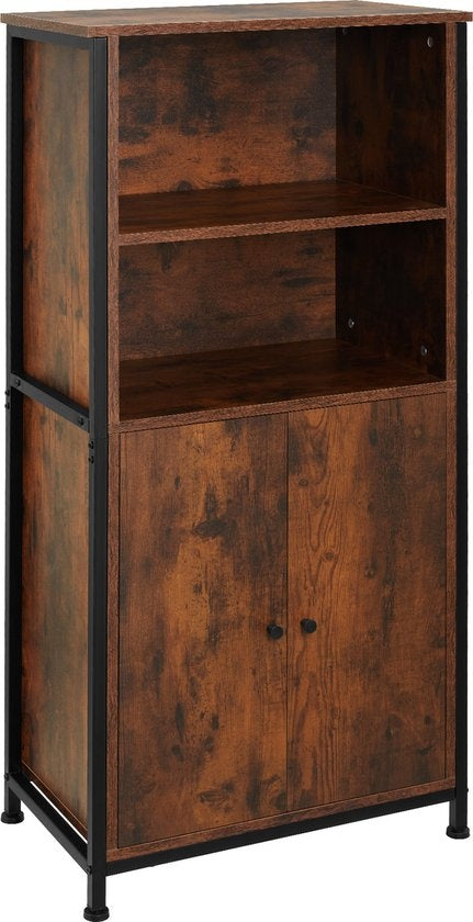 tectake - Wandschrank Doncaster 60x38x125cm - industriell dunkelbraun