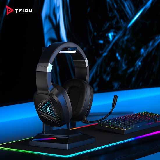 TAIDU THS320Pro - 2.4GHz Wireless Gaming Headset - Bluetooth Headset - mit Mikrofon - Geeignet für PS4/PS5, Nintendo Switch - Multiplattform - Schwarz