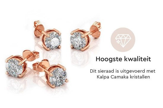 Yolora Damen Ohrringe mit Kalpa Camaka Kristalle - Rose-farbig - 18K Rose Gold Plated - Damen Ohrringe Rose Gold - Schmuck - Exklusive Geschenk-Box - Muttertag Geschenk