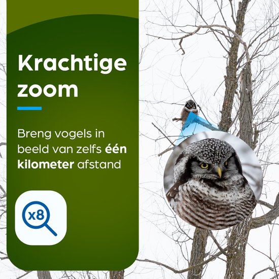 Exortus® FMC Kompaktes Fernglas für Erwachsene und Kinder – Spotting-Scope-Teleskop 8x21 – Mit Tragetasche und Umhängeband – Vogelbeobachtung, Reisen, Jagd