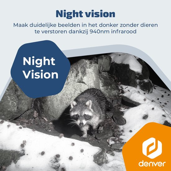 Denver Wildkamera mit Nachtsicht und WLAN – 4K Ultra HD – 48 MP – WLAN – „Trailcam Go“-App – LCD-Bildschirm – Solarbetrieb – WSW8120