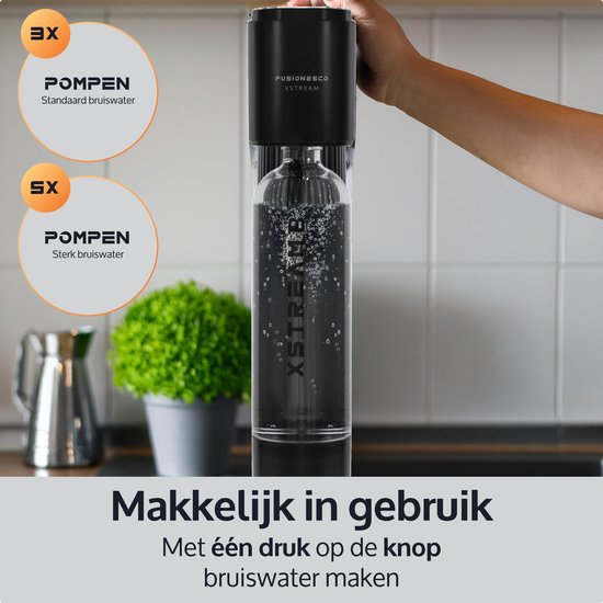 JAP Appliances XStream - Sprudelmaschine - PET-Flasche (1 Liter) für Soda-Maker - (nur für Schraubflasche geeignet) - Co2-Flasche nicht enthalten - Schwarz