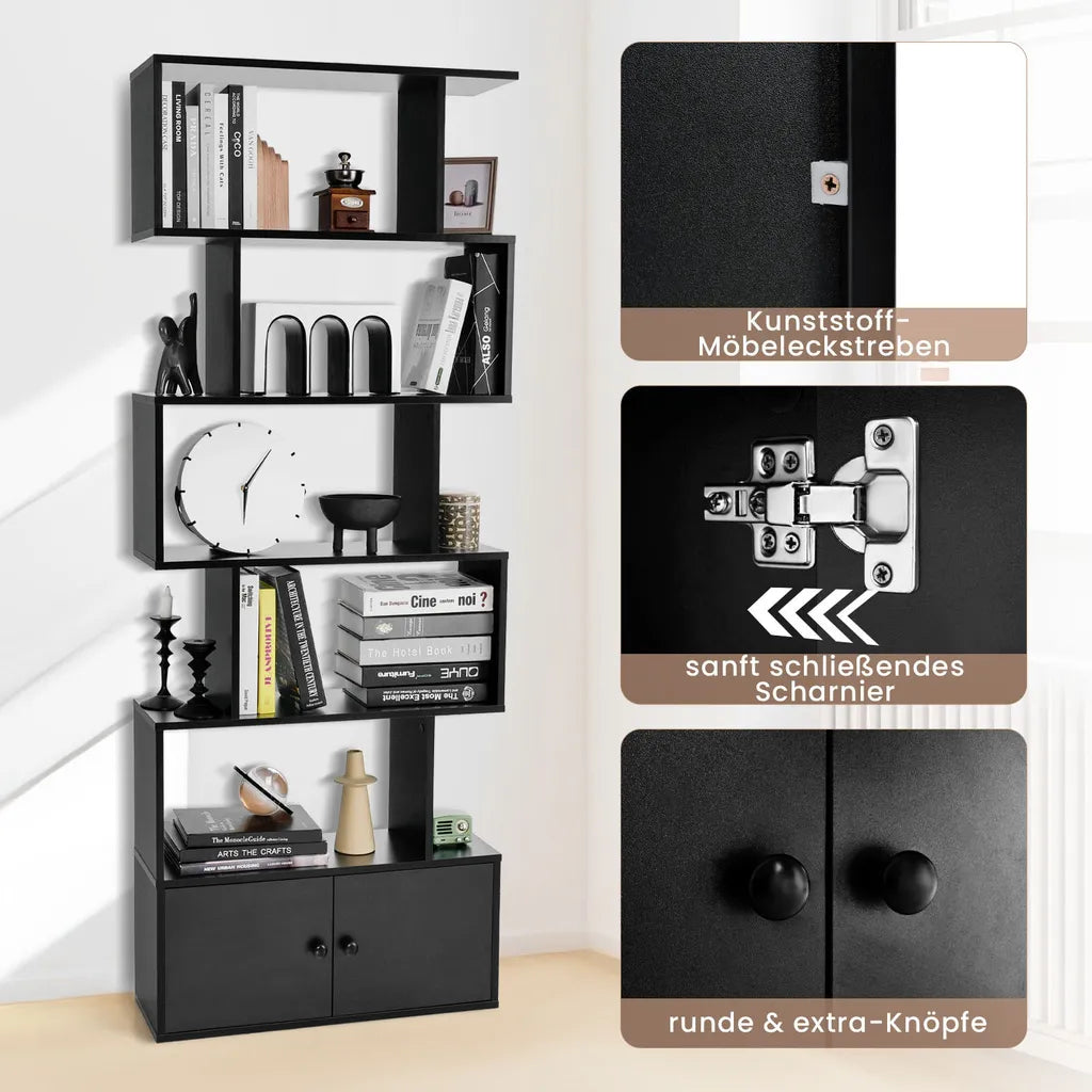 Cost - Bücherregal - Holz - Schwarz - 70x23x183 cm