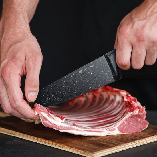 DymundÂ® Messerset mit Block - Kochmesserset inkl. Messerblock - (13-teilig) - Schwarz - Edelstahl