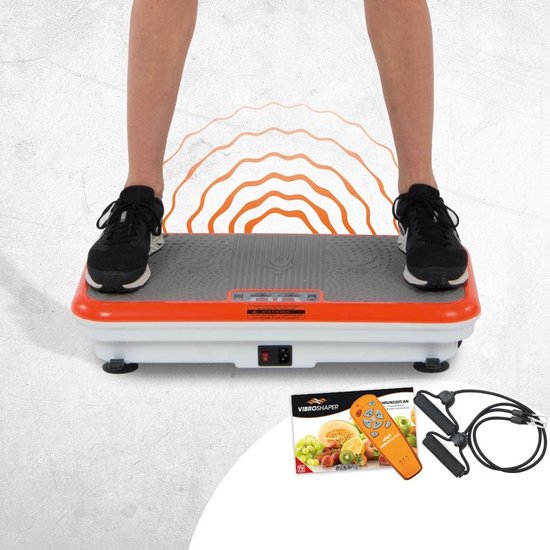 Vibro Shaper – Vibrationsplatte mit Oszillationstechnologie strafft den Körper – Powerplate trainiert alle Muskelgruppen – inklusive Power-Stretchbänder