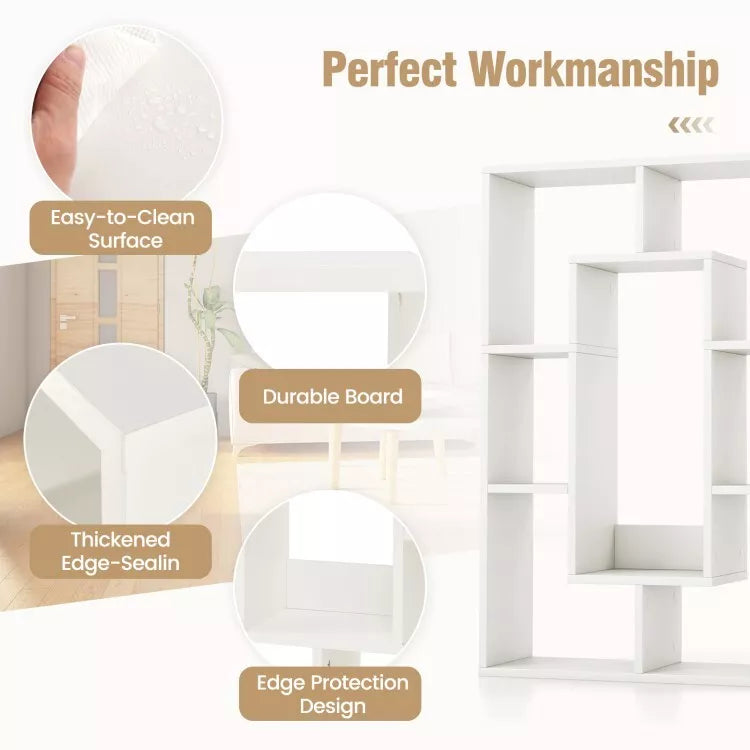 Coast Bücherregal - 7 Fächer - Kippsicheres Design - 61 x 20 x 90 cm - Weiß