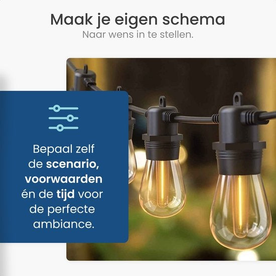 Gologi Lichterkette für Innen und Aussen - Lichtgirlande 5M - Gartenbeleuchtung LED - Warmes Umgebungslicht 2700K - Wasserdicht - Intelligente Beleuchtung mit App - Verkettbar bis zu 20M