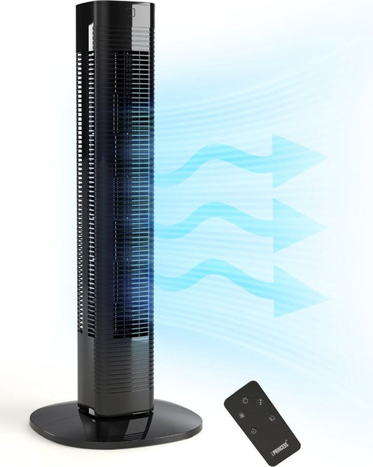 Intelligenter Turmventilator 80 cm – App & Fernbedienung – Timer-Funktion – Energiesparend – Princess 358230 – Schwarz