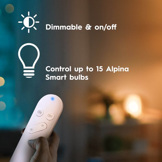 alpina Smart Home - Smart Remote Control - für alpina Smart Lamps - Dimmen - Ein/Ausschalten - bis zu 15 Lampen